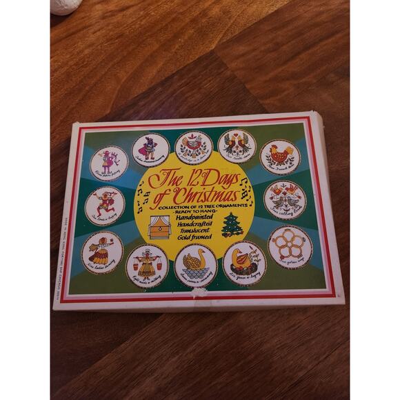 Vintage 12 Days of Christmas Ornaments Set in Box 1982 Trim a Tree NOS - Picture 3 of 4